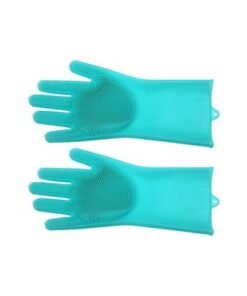 2-Piece Reusable Waterproof Dishwashing Gloves Blue 15x10x6centimeter