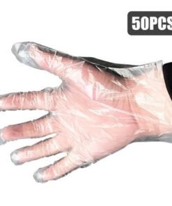 Alternative view of 50-Piece Disposable PE Gloves Set White 26cm