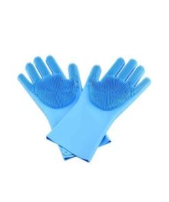 Magic Silicone Gloves With Wash Scrubber Blue 170g - Image 4