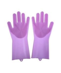 Silicone Dish Washing Gloves Purple 16x14x12centimeter