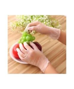 100-Piece Disposable Plastic Gloves Clear L
