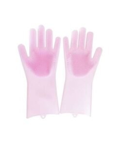 Alternative view of 2-Piece Silicone Dishwashing Gloves Pink