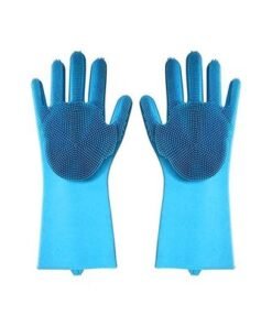 Silicone Dishwashing Scrubbing Gloves Blue 36ƒ”8ƒ”18centimeter