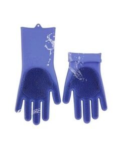 Magic Silicone Gloves With Wash Scrubber Purple 240g