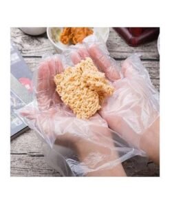 Pair Of 100 Disposable Transparent Food-Grade Gloves Clear