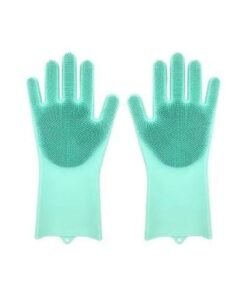 Alternative view of Pair Of Heat-Resistant Silicone Cleaning Gloves Blue