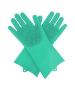 Pair Of Silicone Gloves Green 30x6x3centimeter