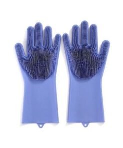 Alternative view of 2-Piece Silicone Scrubbing Gloves Set Blue