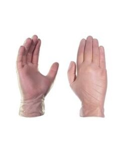 Alternative view of Set Of 100 Disposable Vinyl Gloves Transparent 9.5inch