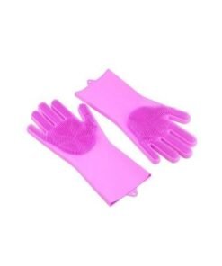 Alternative view of Magic Silicone Gloves With Wash Scrubber Pink 170g