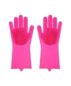 Pair Of Silicone Gloves Pink 35x8x3centimeter
