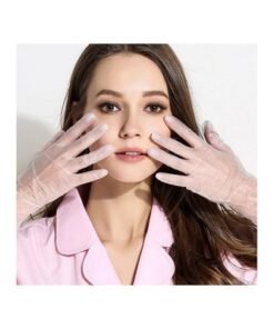 100-Piece Disposable Vinyl Gloves Transparent 13x7x24centimeter