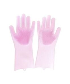 Alternative view of Silicone Dishwashing Gloves Pink