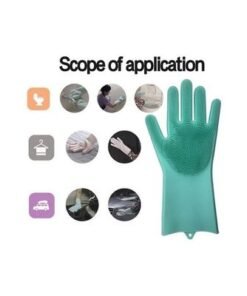 Magic Dish Washing Gloves Green 15x15x4cm - Image 4