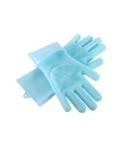 Alternative view of Silicone Washing Scrubber Gloves Blue 13.5x6x1inch