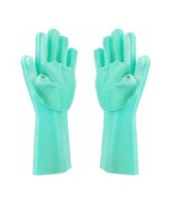 Alternative view of 2-Piece Silicone Cleaning Glove Light Green 190g