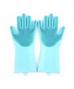 Alternative view of 2-Piece Magic Silicone Scrubbing Gloves Set Turquoise One Size