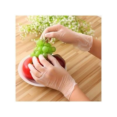 100-Piece Disposable Vinyl Hand Gloves Clear L - Image 2