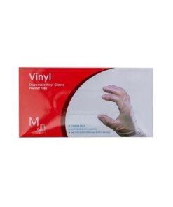 70-Piece Disposable Vinyl Gloves Transparent M