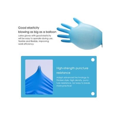 Portable Waterproof Anti-Slip Single Use Nitrile Glove Blue 22centimeter - Image 3