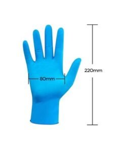 Portable Waterproof Anti-Slip Single Use Nitrile Glove Blue 22centimeter - Image 4
