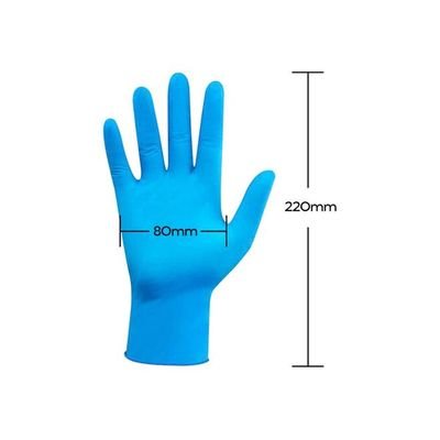 Portable Waterproof Anti-Slip Single Use Nitrile Glove Blue 22centimeter - Image 4