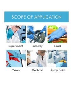Portable Waterproof Anti-Slip Single Use Nitrile Glove Blue - Image 3