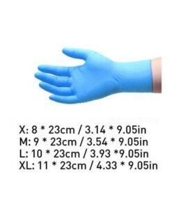 Pair Of 100 Industrial Nitrile Powder Free Disposable Gloves Light Blue XL - Image 3