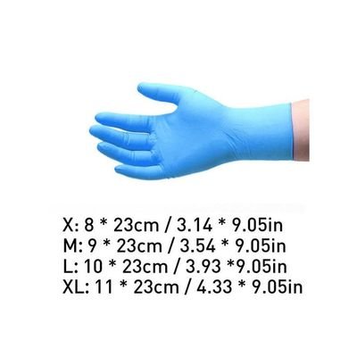 Pair Of 100 Industrial Nitrile Powder Free Disposable Gloves Light Blue XL - Image 3