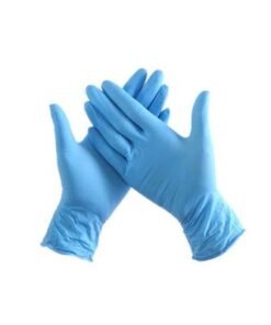 Alternative view of Pair Of 100 Industrial Nitrile Powder Free Disposable Gloves Light Blue M