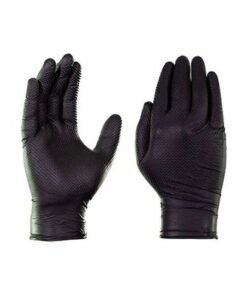 Alternative view of Pair Of 50 Diamond Texture Disposable Gloves Black One Size