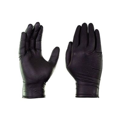 Pair Of 50 Diamond Texture Disposable Gloves Black One Size - Image 2