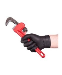 Pair Of 50 Diamond Texture Disposable Gloves Black One Size