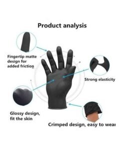 Pair Of 50 Disposable Nitrile Gloves Black