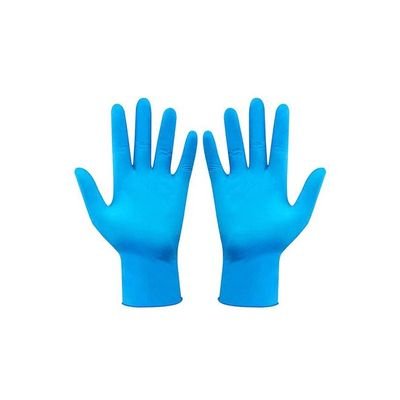 Portable Waterproof Anti-Slip Single Use Nitrile Glove Blue - Image 2