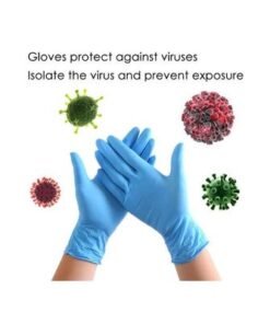 Portable Waterproof Anti-Slip Single Use Nitrile Glove Blue - Image 4