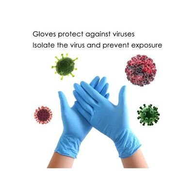 Portable Waterproof Anti-Slip Single Use Nitrile Glove Blue - Image 4
