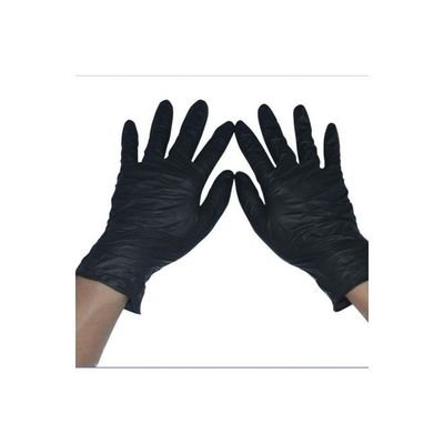 Pair Of 50 Disposable Nitrile Gloves Black - Image 2
