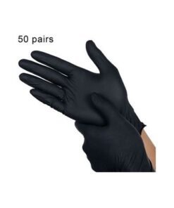 Pack Of 50 Unisex Disposable Nitrile Gloves Black