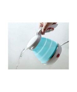 Travel Foldable Electric Kettle Portable Silicone Collapsible Camping Kettle 100-240V Blue 500ml