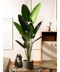 Maple Home Artificial Fake Plant Tree Faux Banana Leaf Indoor Outdoor Home Office Decoration 120cm - Image 3
