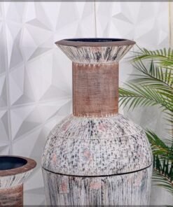 Classic Vintage Look Metal Vases for Flower Arrangements and other Decorations | Indoor & Outdoor Decoration Metal Vases