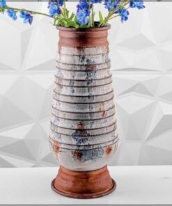 Alternative view of Vintage Design Metal Vase | White Colored Traditional Vases for Flower Arrangements and Showcase Decorations (white small)