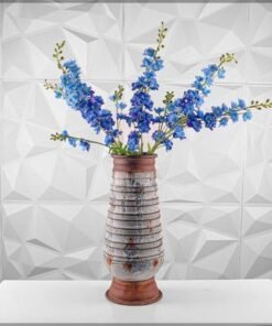 Vintage Design Metal Vase | White Colored Traditional Vases for Flower Arrangements and Showcase Decorations (white small)