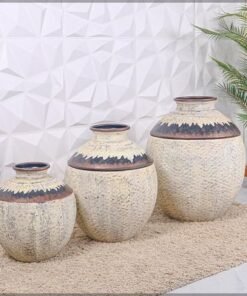 Designed Metal Vase Sets for Home Restaurant Indoor and Outdoor Decorations | Modern Metal Vases for Decorations