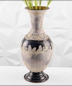 Vintage Look Metal Vases for Home Wedding Decorations - Metal Vases for Flower Arrangement and Balcony Livingroom Decorations (White3)