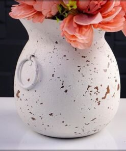 Decorative Table-top Metal Vases for Home Wedding Hotel Decorations | Metal Vases for Flower Arrangements and Decorations (White4)