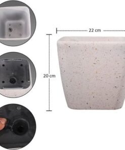 Indoor and Outdoor Planters with Drainage | Plastic Vases for Flower Arrangements and other Decorations (white2)