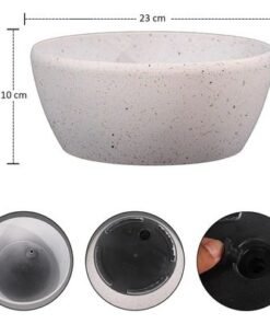 Round Planter with Drainage | Plastic Vases for Indoor and Outdoor Decorations | Modern Vintage Look Vases (White)