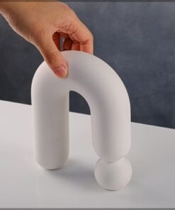 White Ceramic Table Top Bubble Design Vase for Table top Decoration and Flower Filling | Show Case decoration Ceramic Vases | Modern Contemprory Style Vases (White) - Image 3
